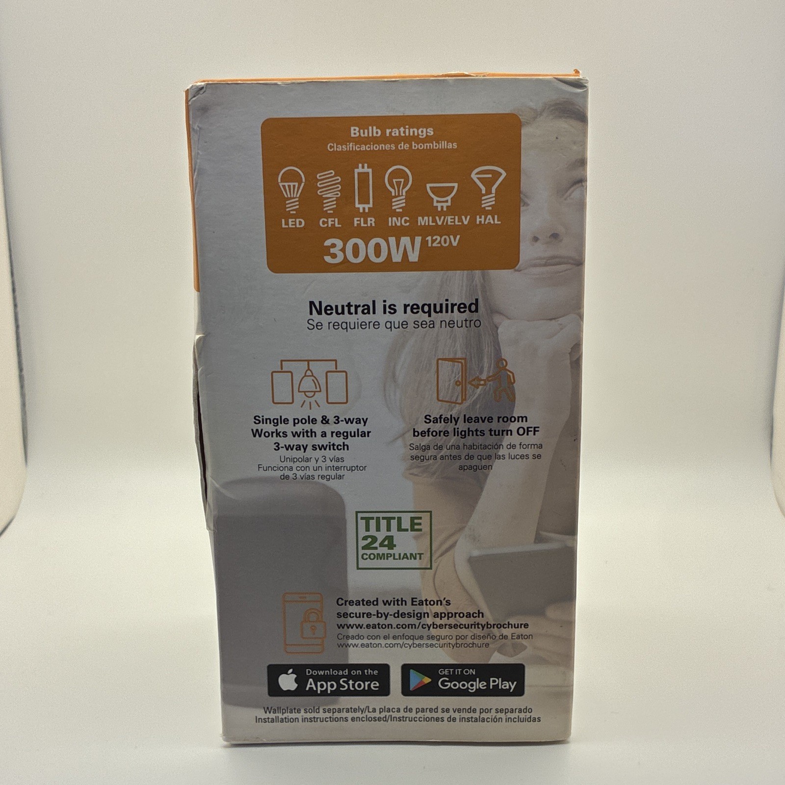Eaton Wi‑Fi Smart Dimmer Wall Switch App/Voice Control Alexa White WFAVD30-W