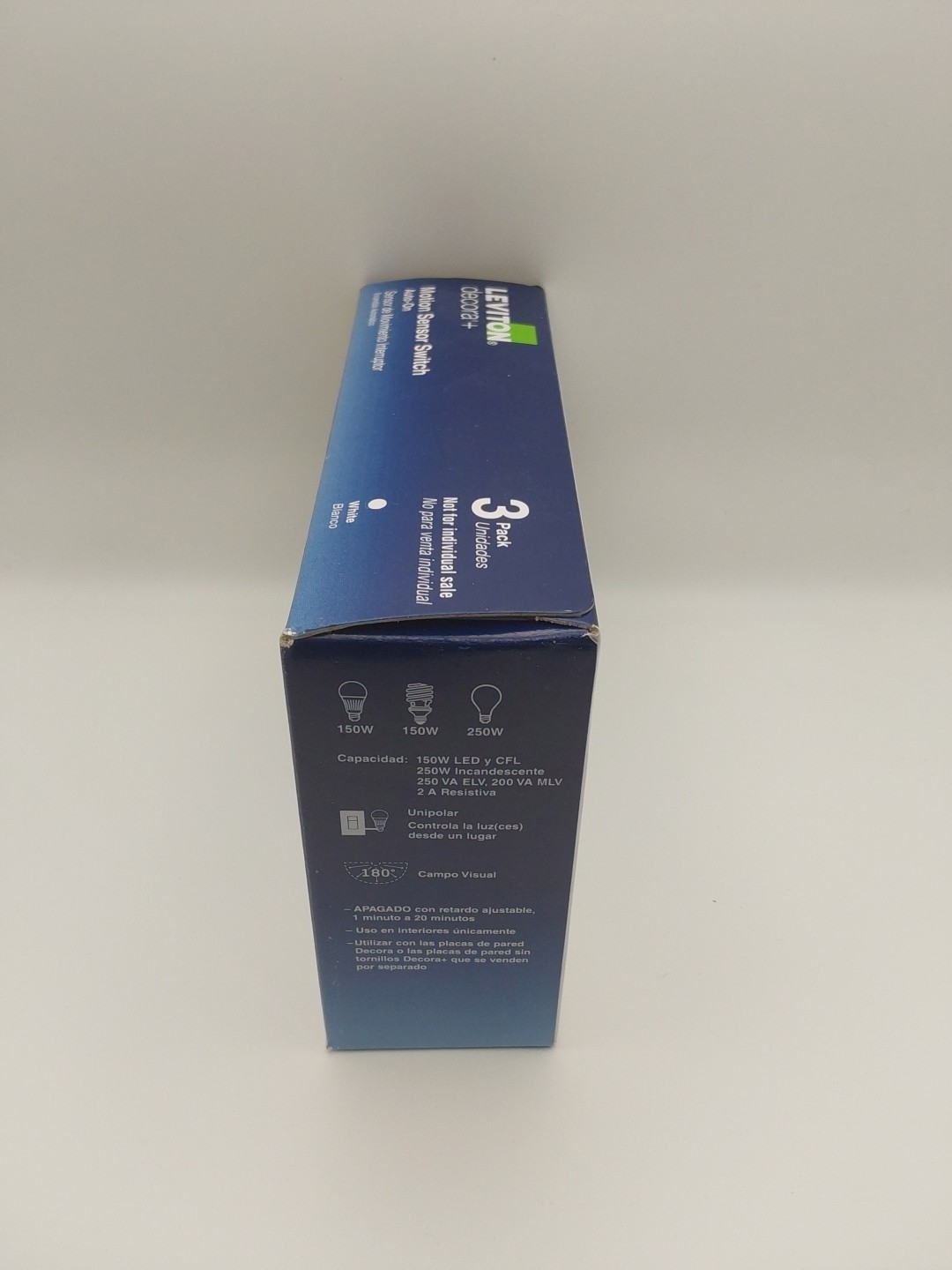 Leviton Decora Motion Sensor Switches DOS02-3PW Auto-On 2A Single Pole-3Pack F2