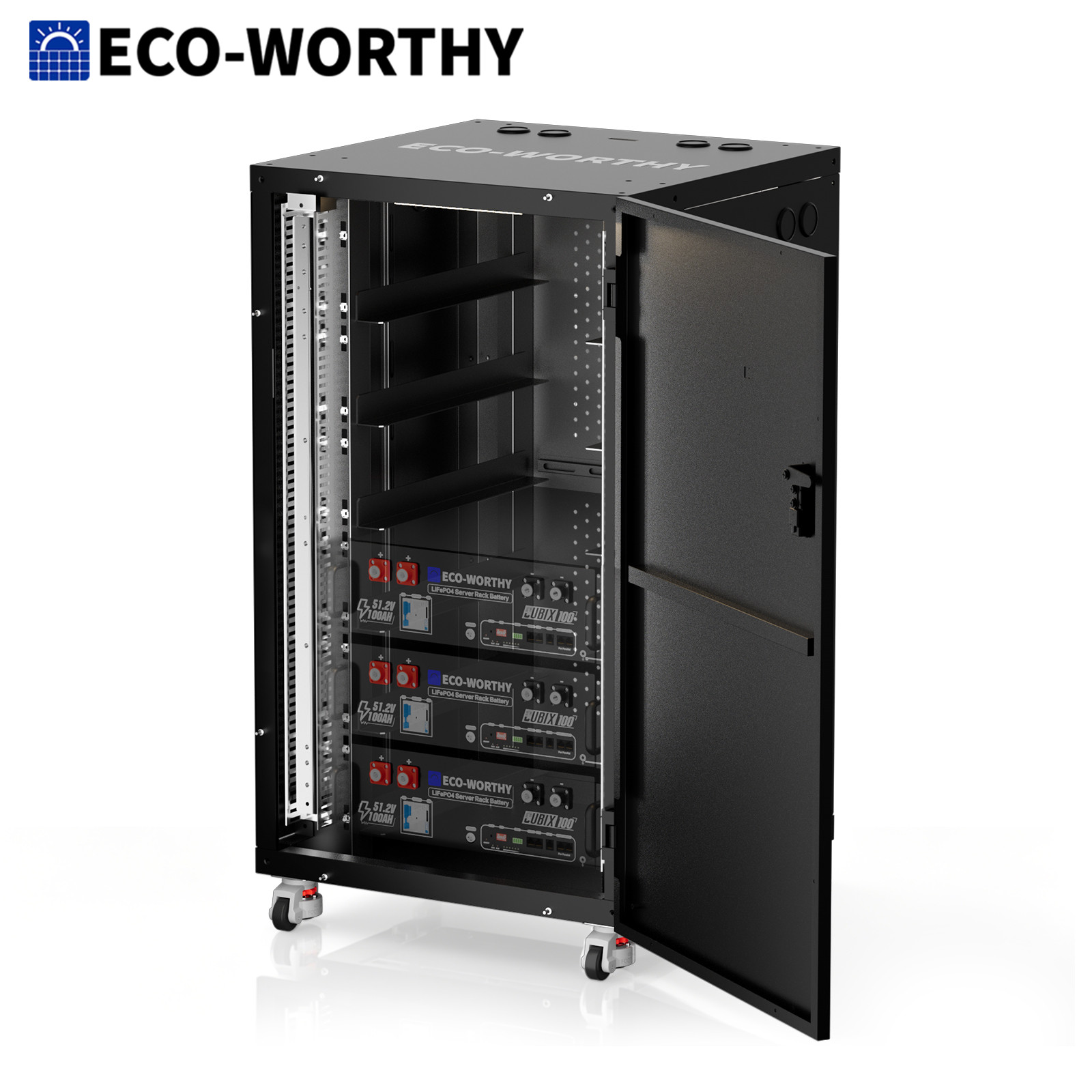 ECO-WORTHY RACK6 V3 Enclosed Server Rack Battery Cabinet with 600A Busbar