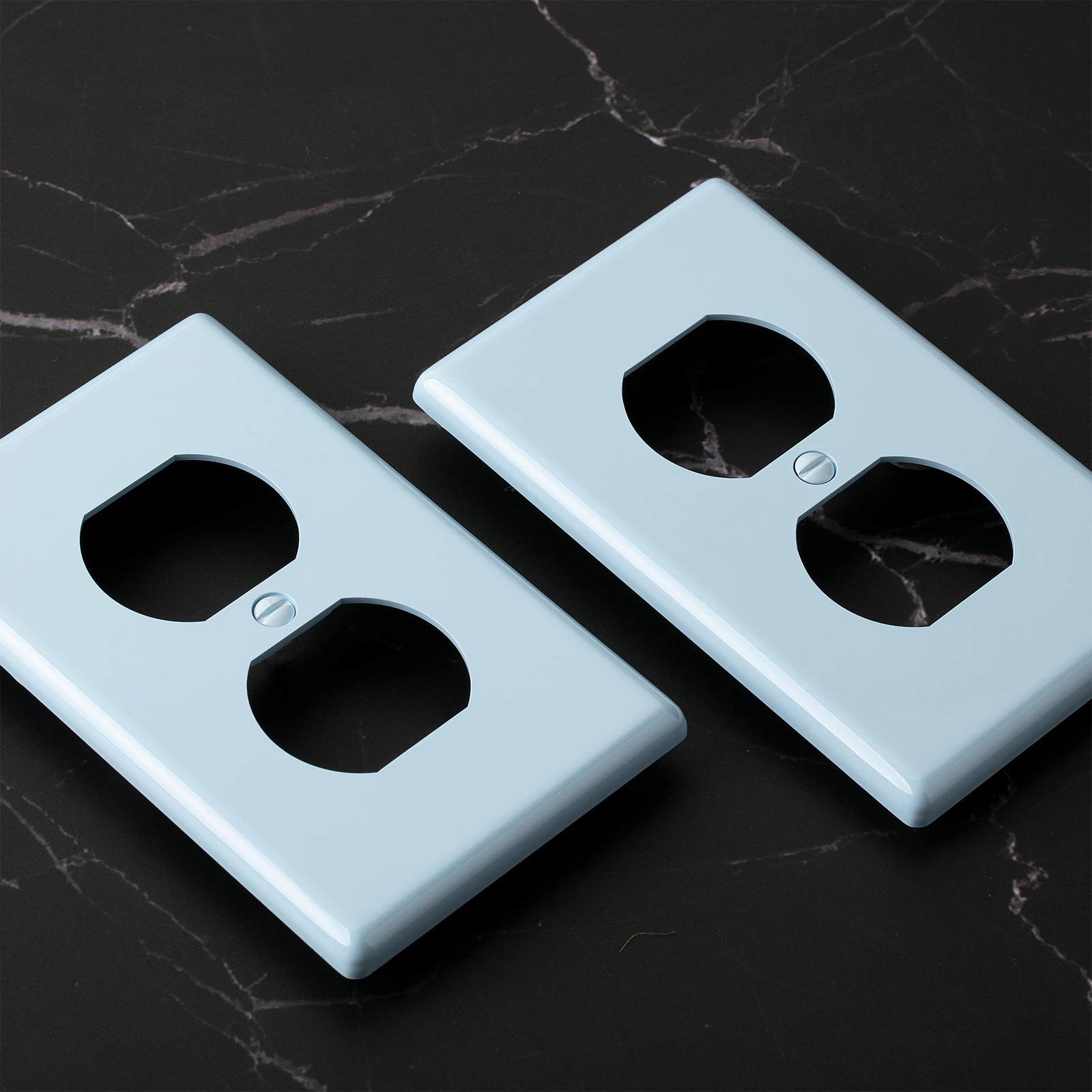 Bates- Duplex Receptacle Wall Plates, 2 Standard Size – 2 Pack, Light Blue