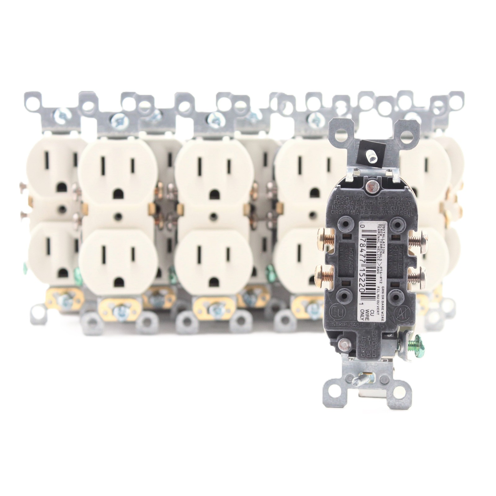 Leviton 5320-SA Almond 15A Residential Duplex Receptacle Outlets Bulk 5-15R 10pc