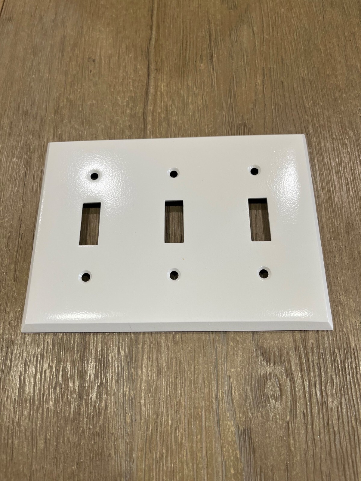 Rejuvenation triple toggle light switch plate black brushed brass white enamel