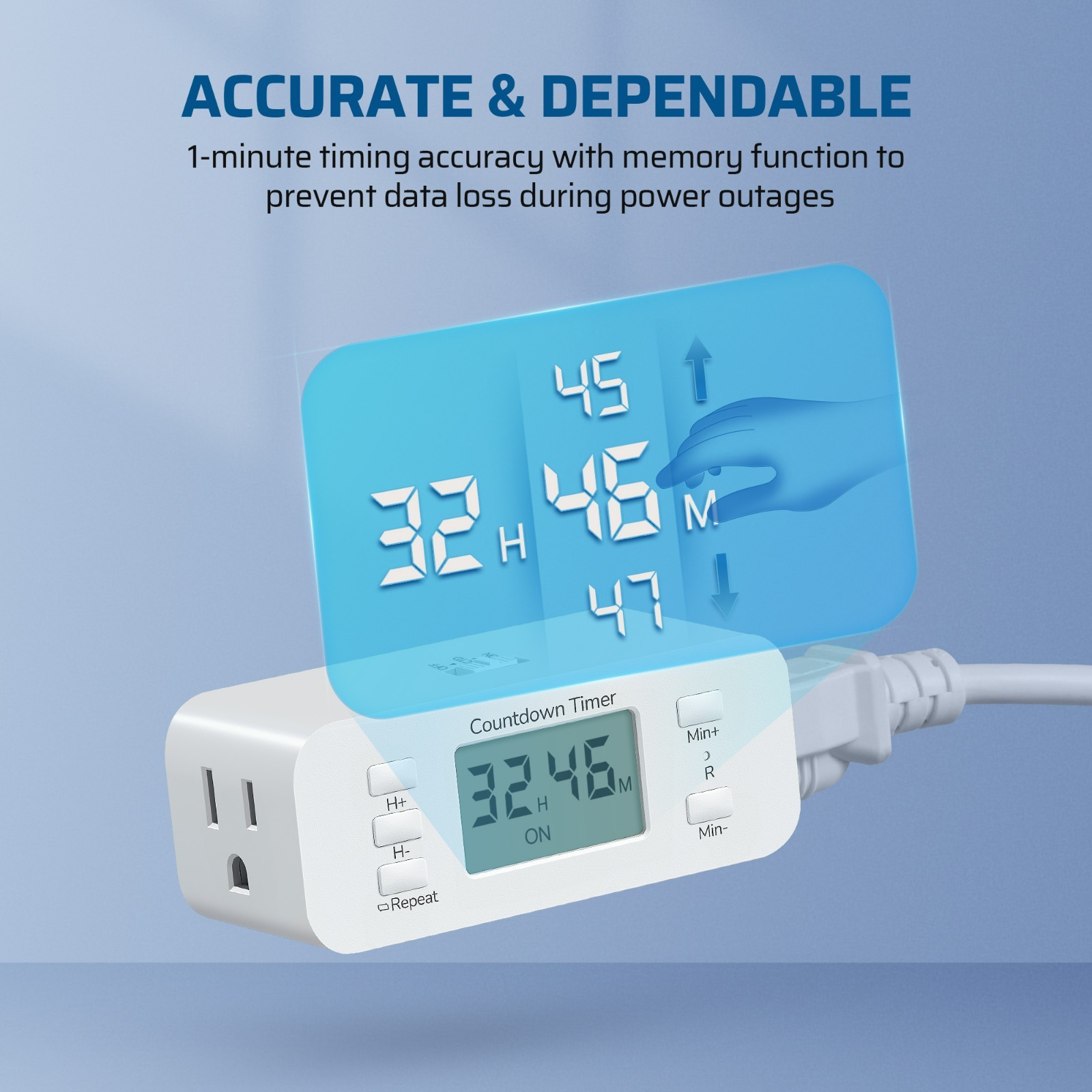 DEWENWILS Light Timer for Indoor Lighting Daily/7-Day/CTD Outlet Timer 15A 1800W