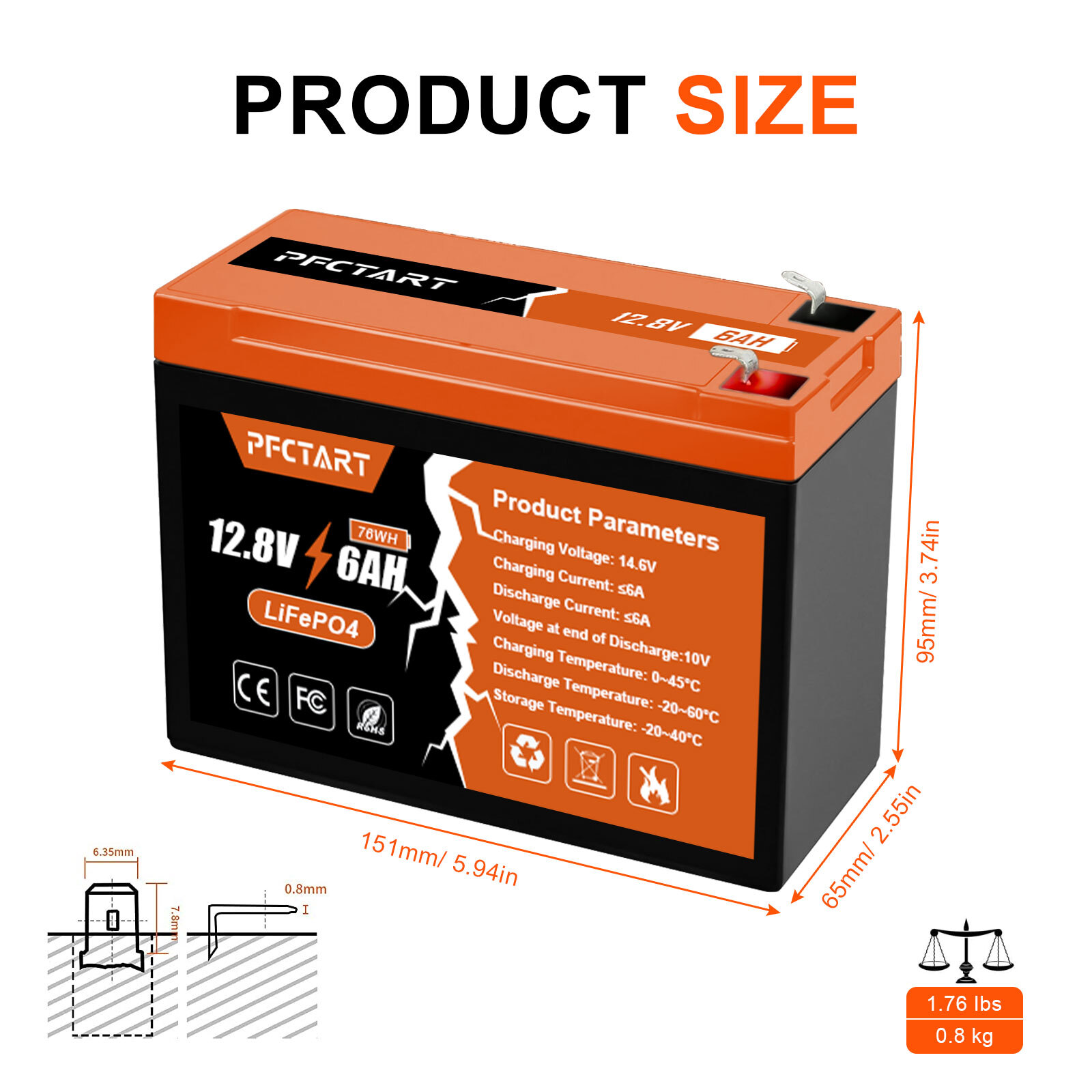 LiFePO4 Deep Cycle Lithium Battery for RV Marine Off-Grid Solar System 30Ah 50Ah