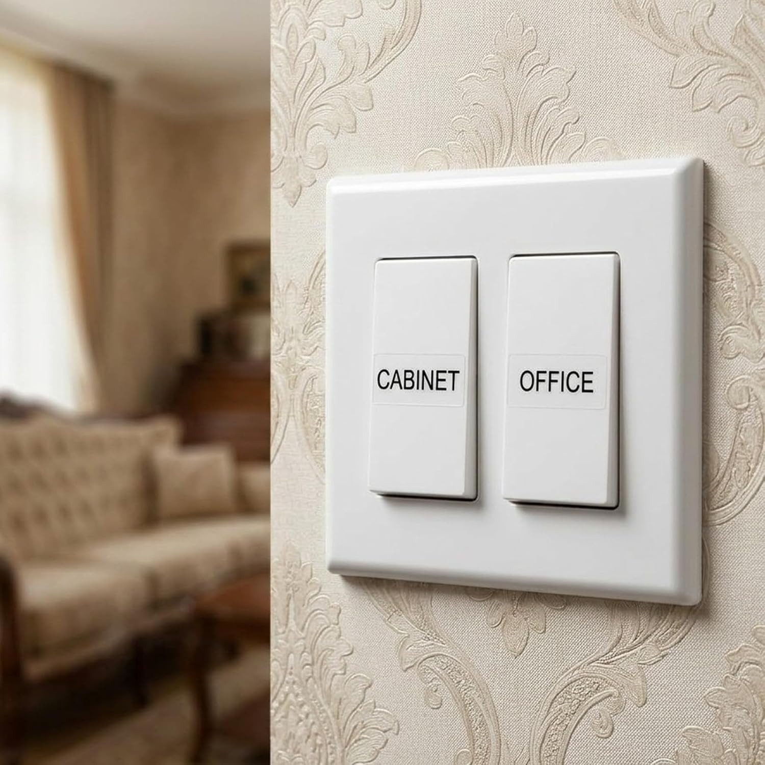 650 Pcs Light Switch Labels, Vinyl Rectangle Light Switch Stickers for Home & Of
