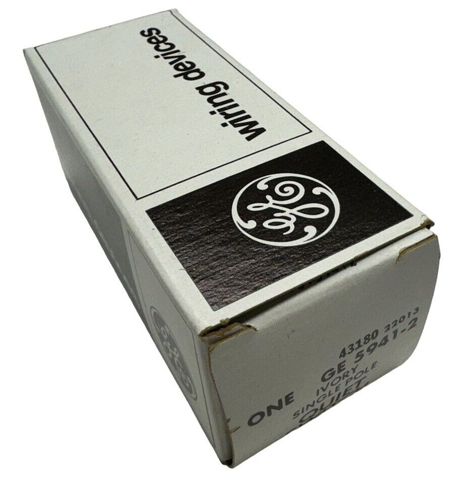 GE 5941-2 Ivory Quiet Switch Single Pole, 15A, 120V **Free Shipping**
