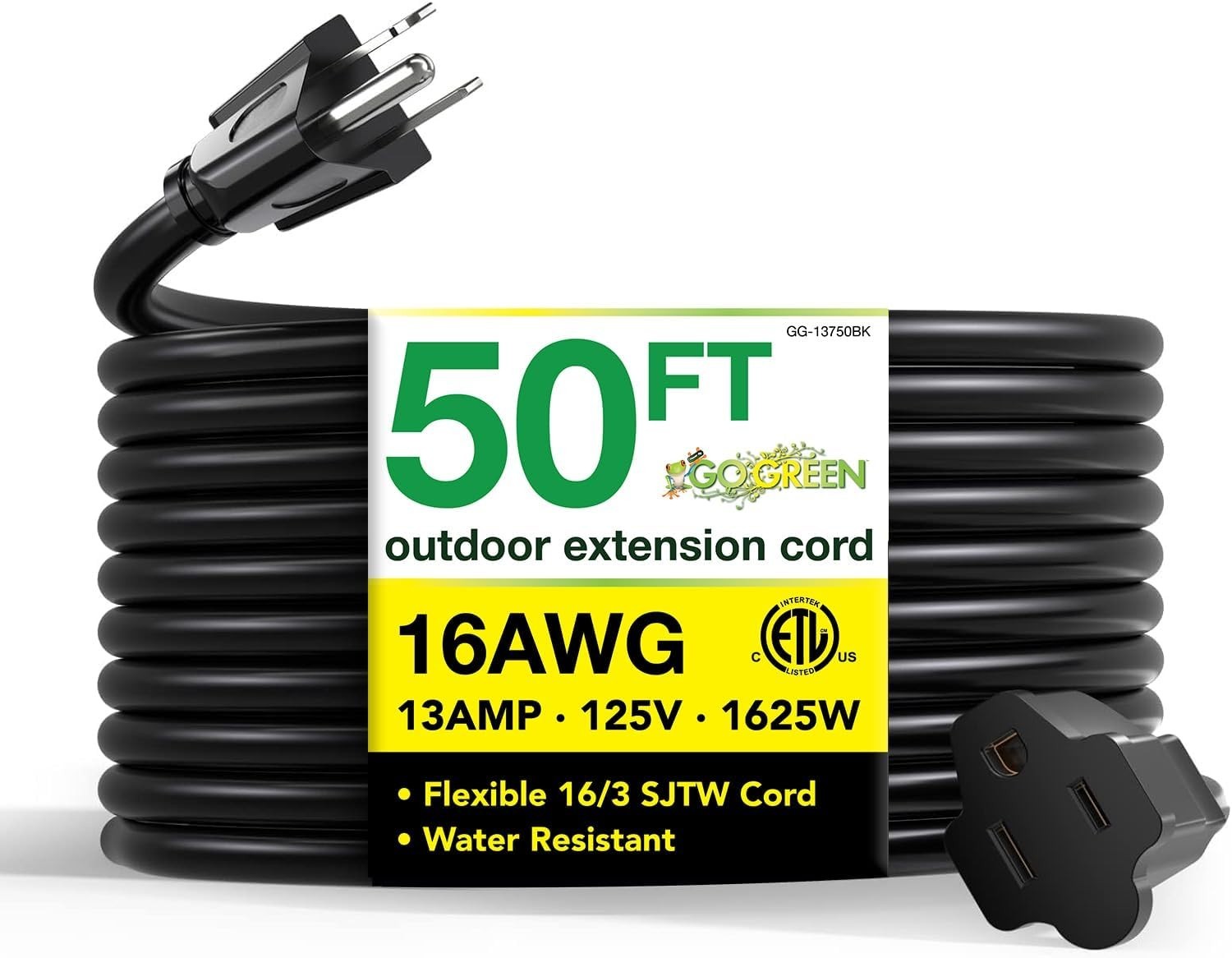 GoGreen Power 50 ft Heavy Duty Outdoor Extension Cord