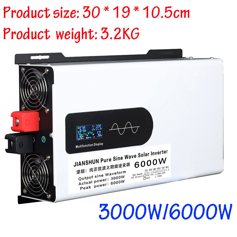 5000W 8000W 12000W Max Pure Sine Wave Inverter 12V 24V 48V 72V DC 110V 120V AC