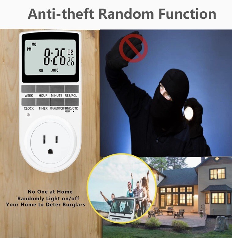 11- Techbee Digital 20-Program On-Off Setting Programmable Plug-in Timer Switch