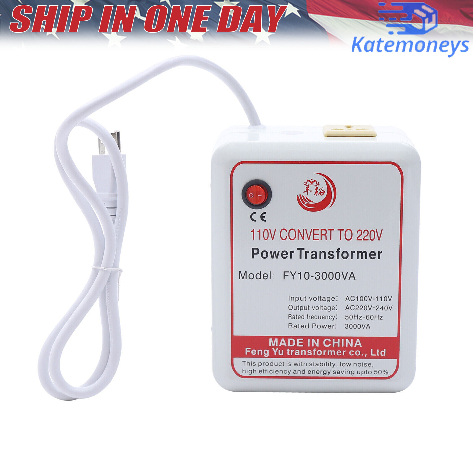Power Only Step-Up 110V To 220V Transformer Converter Adapter 3000W For Home