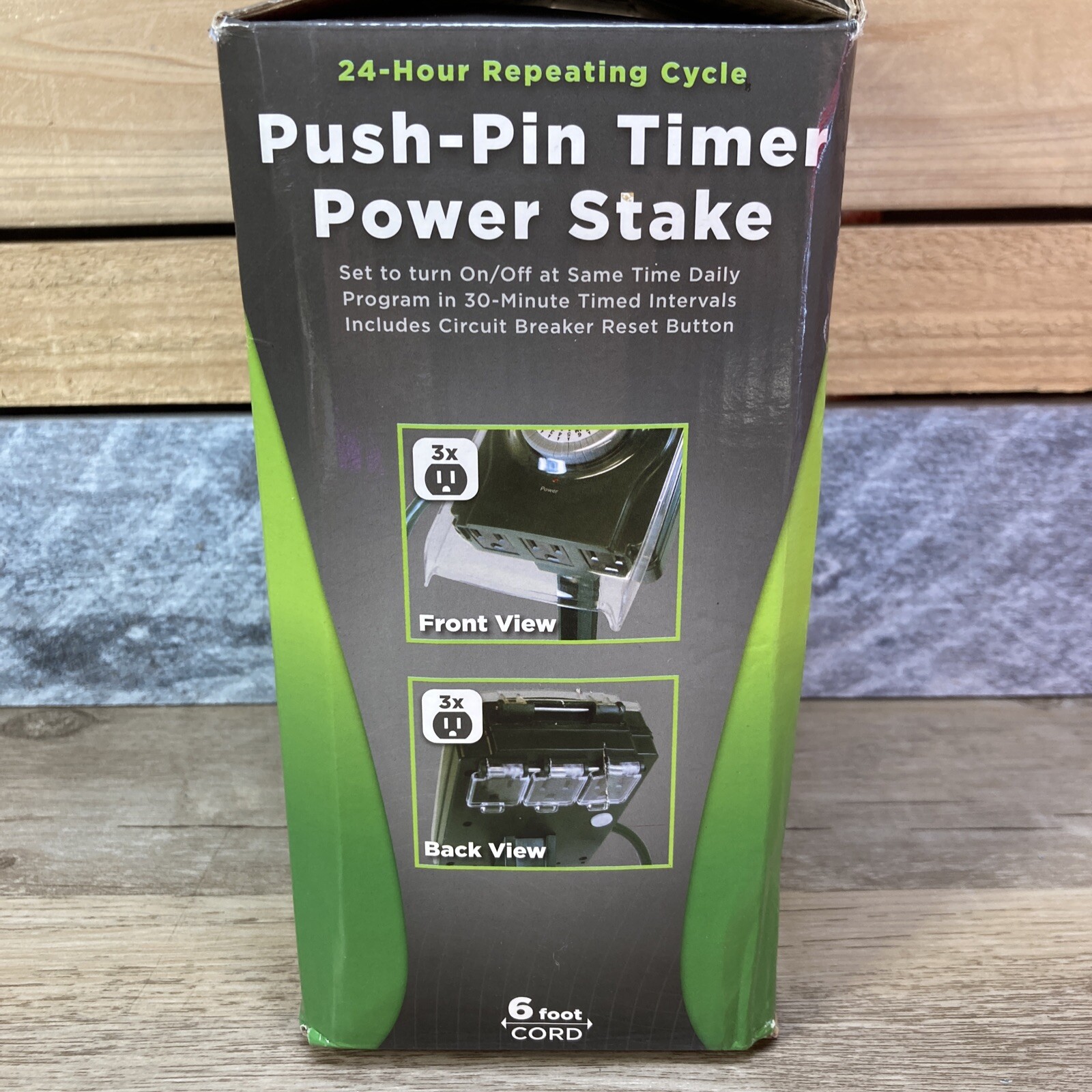 Outdoor Power Stake Timer 7 days Waterproof 6 Grounded Outlets Weatherproof