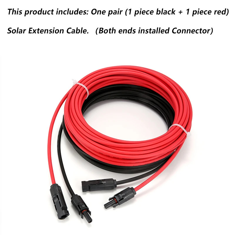 XIONGISOLAR Solar PV Cable Wire Black+Red 2.5/4/6Mm² with Male and Female Extens