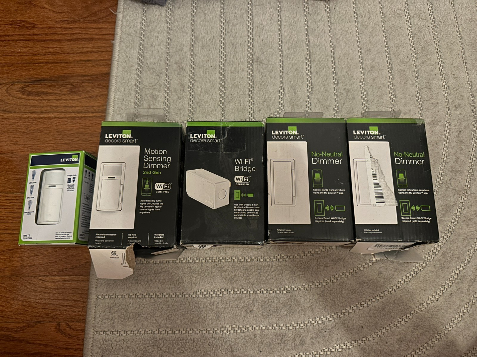 Lot of Leviton Decora Smart WiFi Bridge 2x No-Neutral Dimmer Motion Dimmer