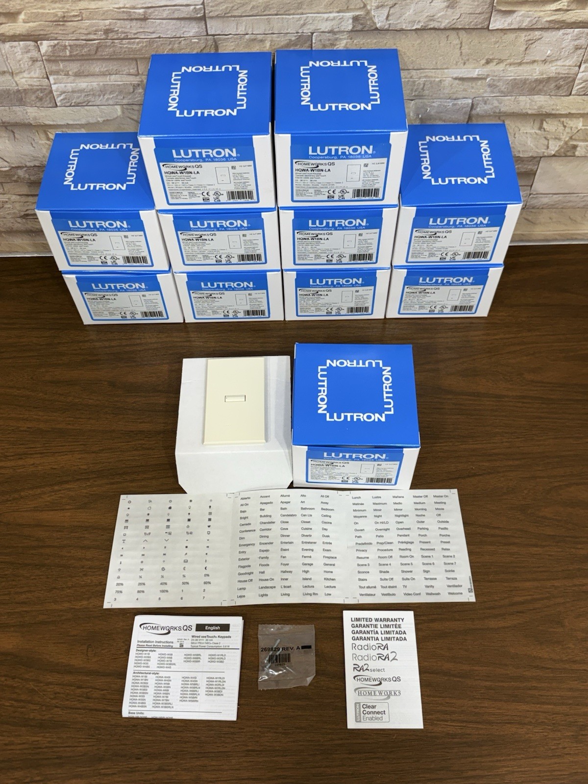 Lutron Wired seeTouch Black 1-Button On/Off Keypad HQWA-W1BN-LA (PRICE FOR EACH)