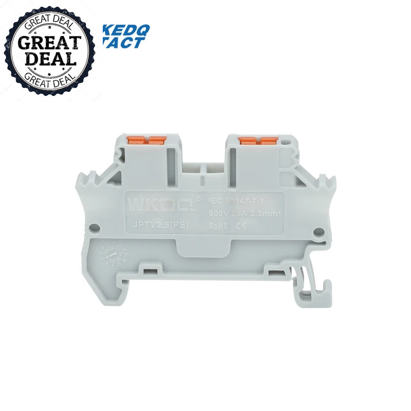 Rail Terminal Block 2.5Mm² Cable Wiring Electrical Wire Push-In Connector 10Pcs