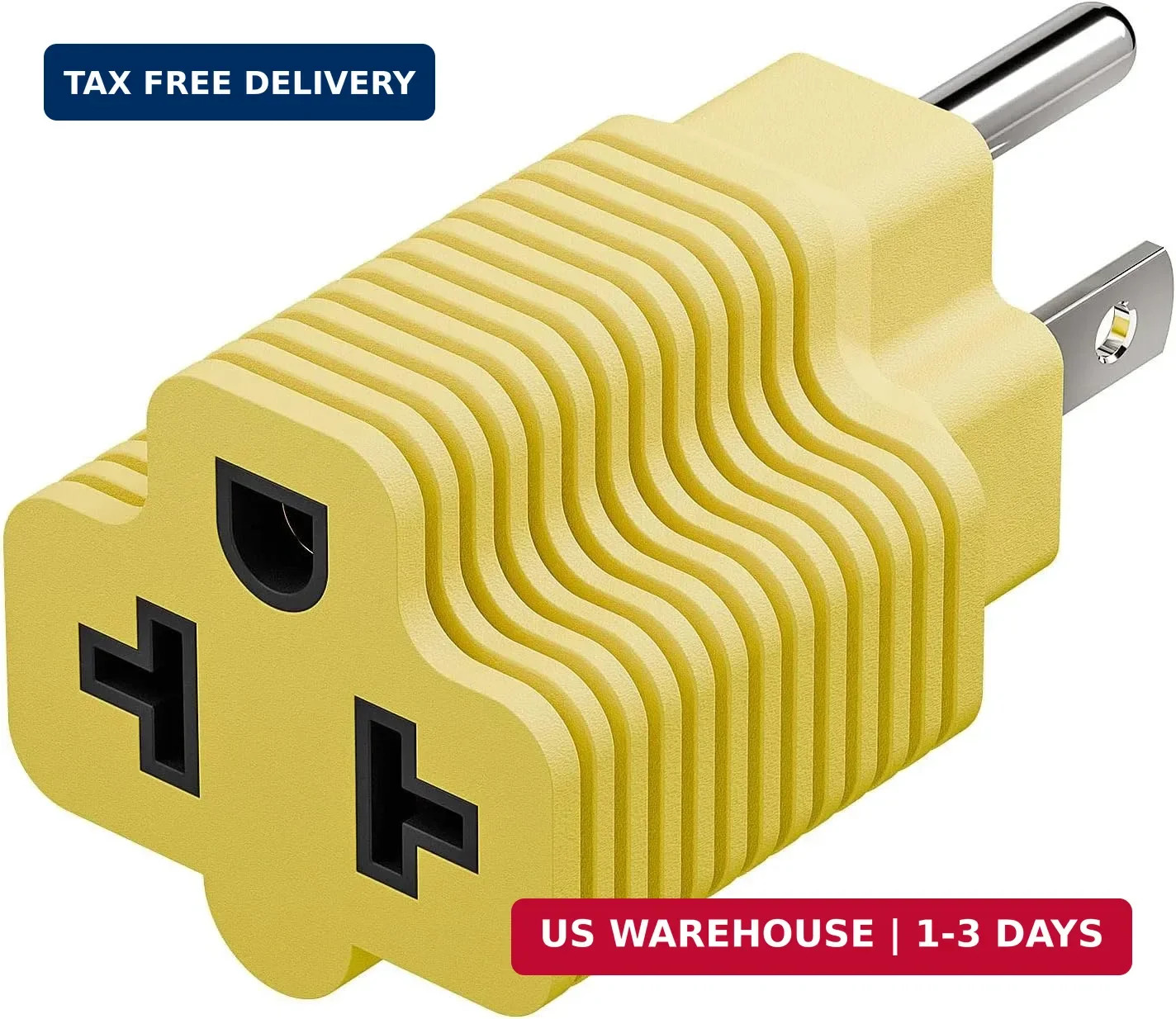 [4-in-1] 15 Amp Household AC Plug to 20 Amp T Blade Adapter,5-15P to 5-20R,5-15P