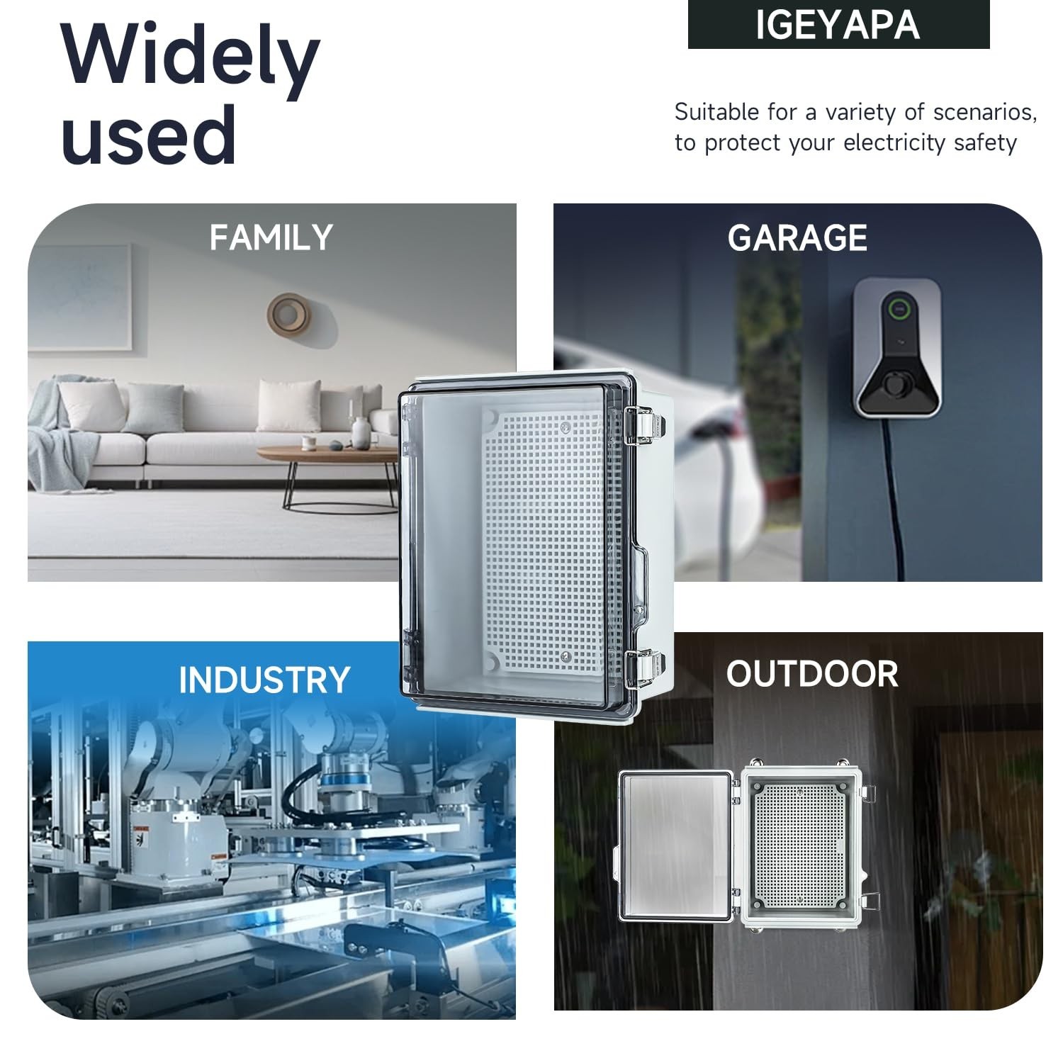 Waterproof Outdoor Project ABS Plastic Junction Box，IP67 Waterproof Clear