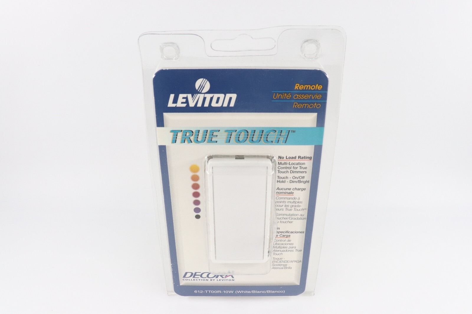 LEVITON 612-TT00R-10W 3-WAY TRUE TOUCH DIMMER SWITCH, MULTI-REMOTE DECORA, WHITE