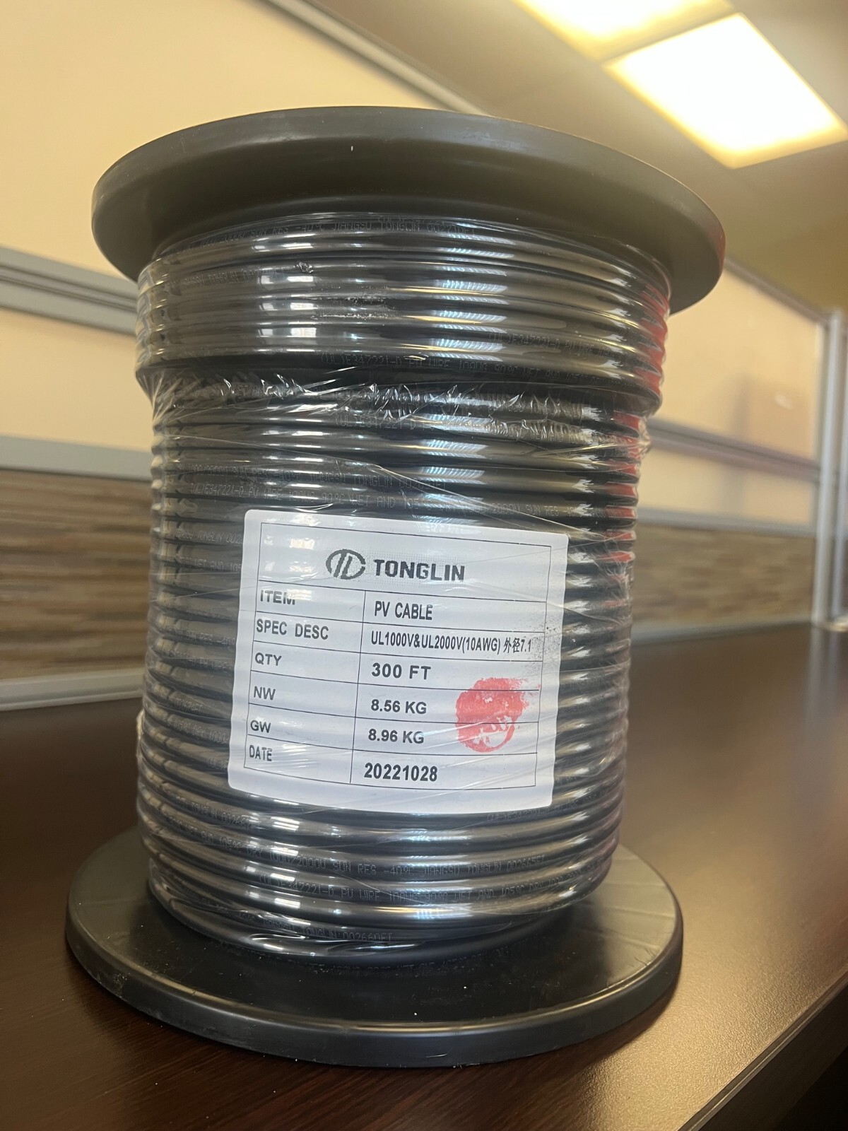 10 AWG PV WIRE BLACK 300FT UL1000V & UL2000V SUN RESISTANT OD 7.0MM SOLAR PANEL