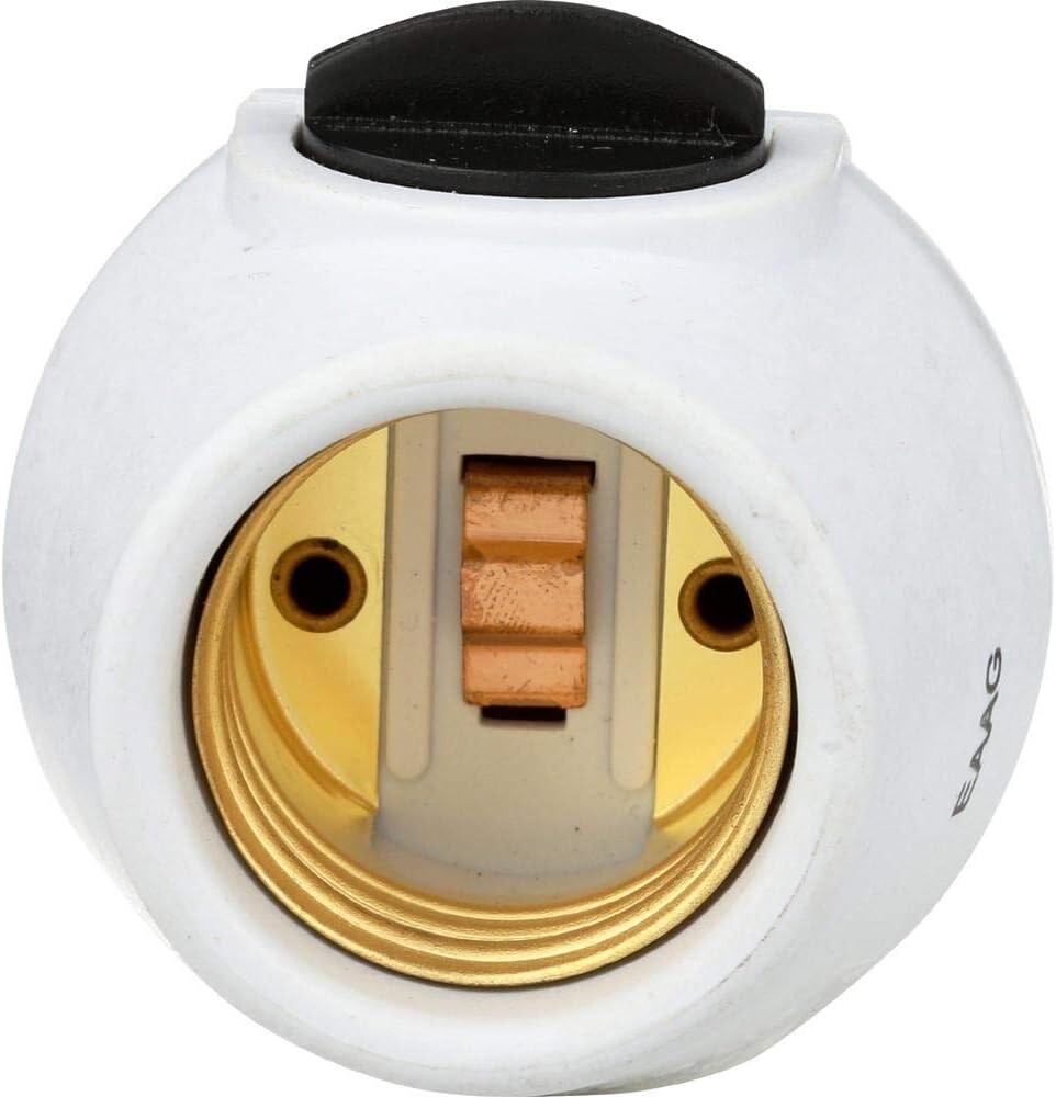 Westek 6009B 100W Full Range Lamp Socket Manual Dimmer, White