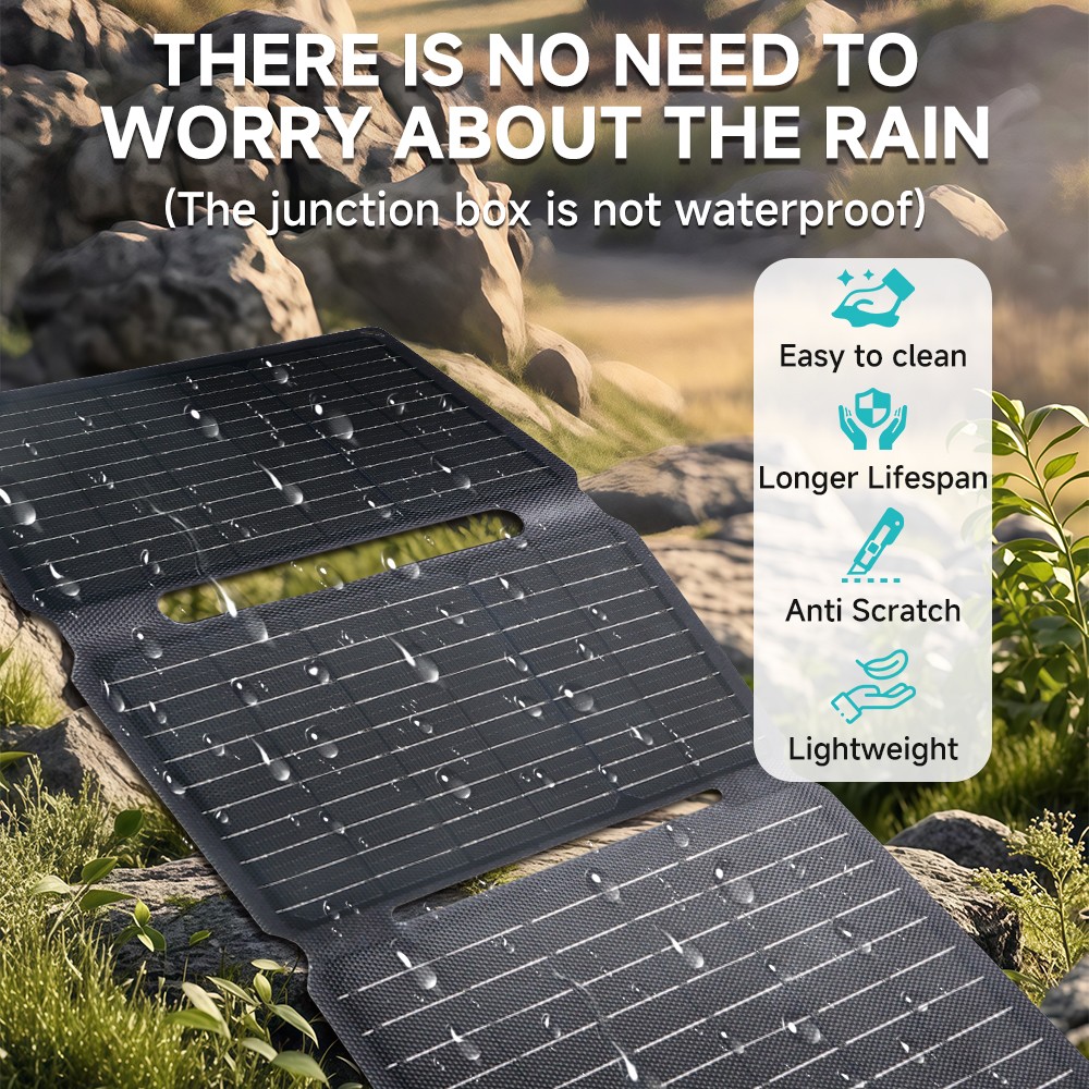 30W 5V Foldable Portable Solar Panel USB Type-C Charger for RV Car Boat Camping