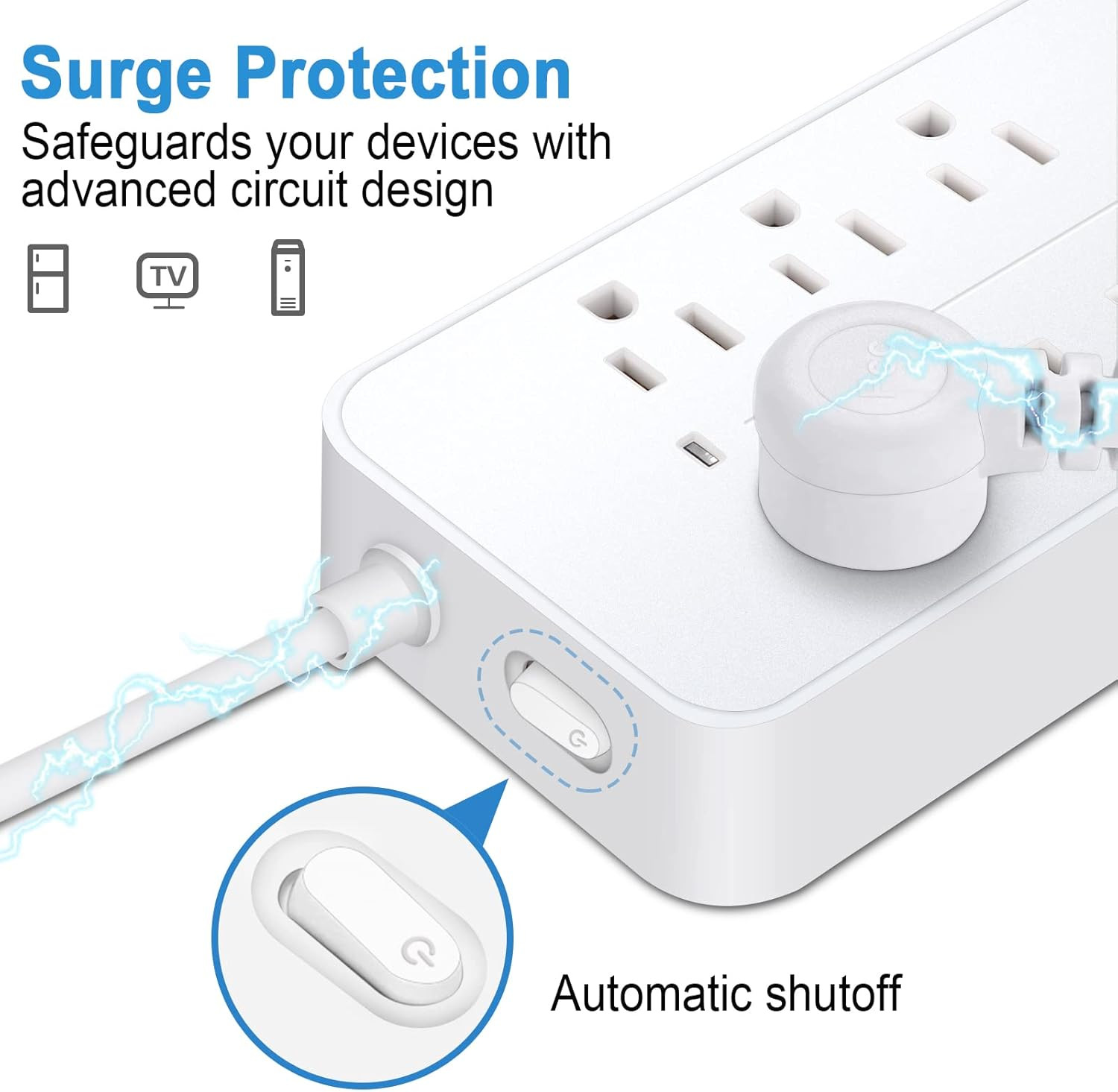 Lot Wall Mountable USB Surge Protector Power Strip with USB Ports 8 Outlet Plugs