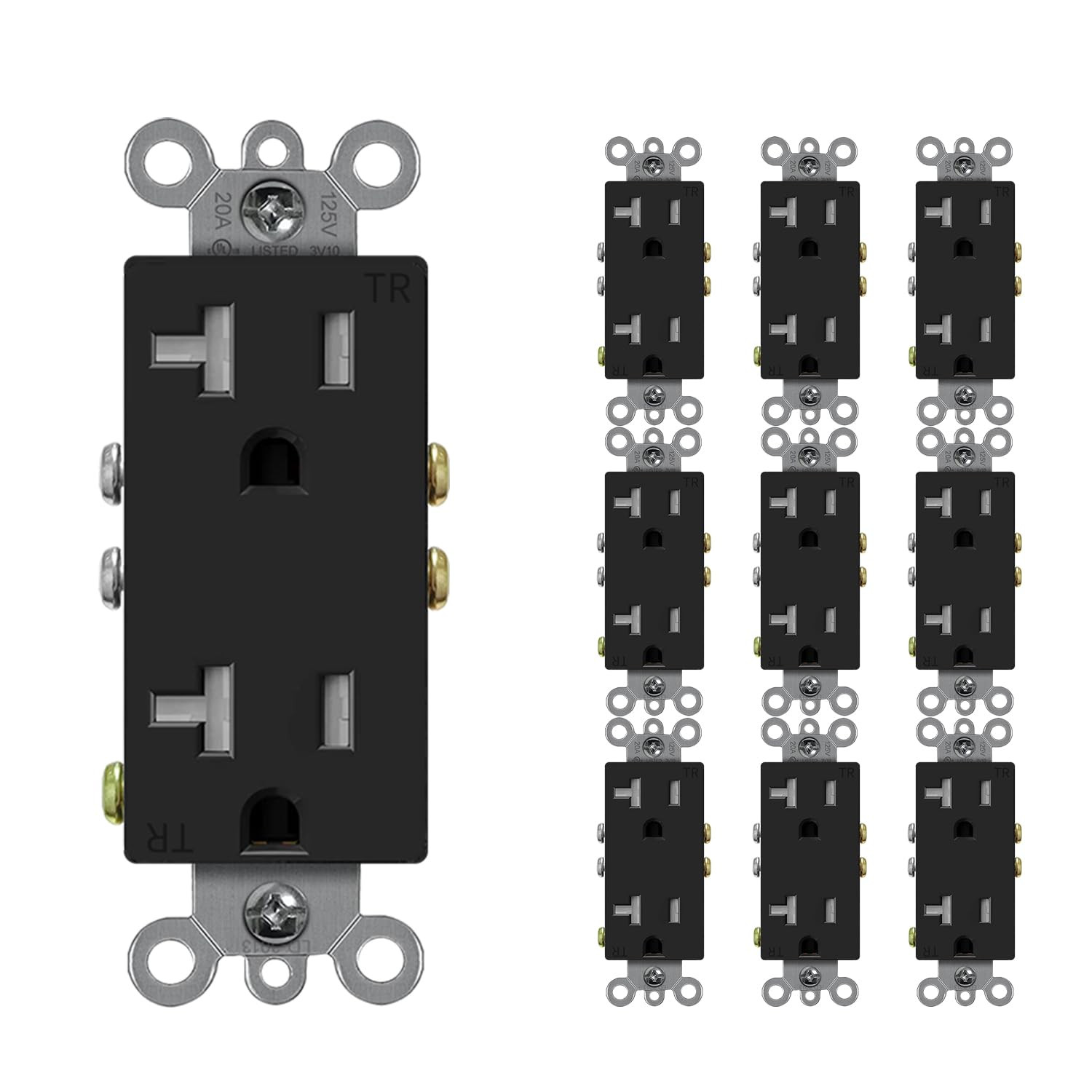 Decorator Receptacle Outlet, Standard Electrical Wall Tamper Resistant Decorativ