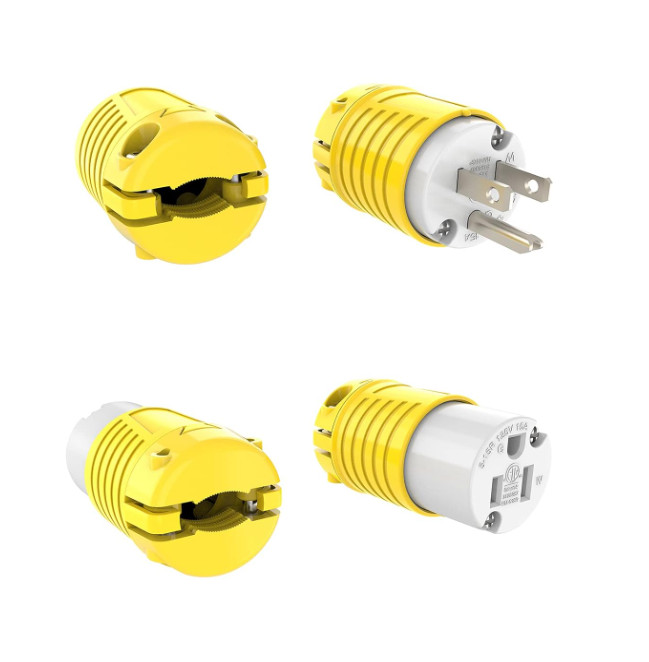 Extension Cord Ends Male and Female Plug, 15 Amp 125 Volt Heavy Duty Replacement