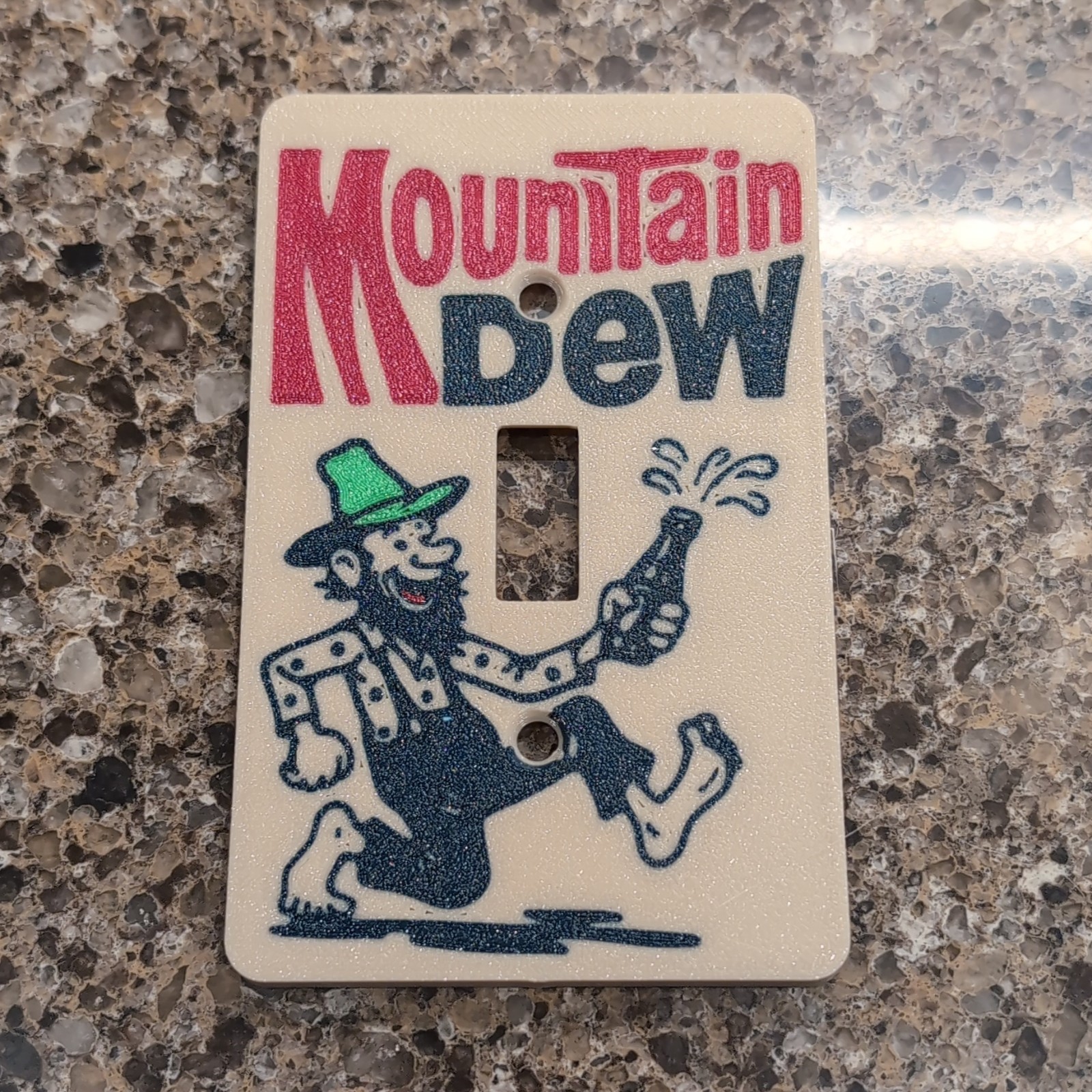 Mountain Dew Advertising 1-Gang Toggle Wall Plate Cover Glossy Plastic White