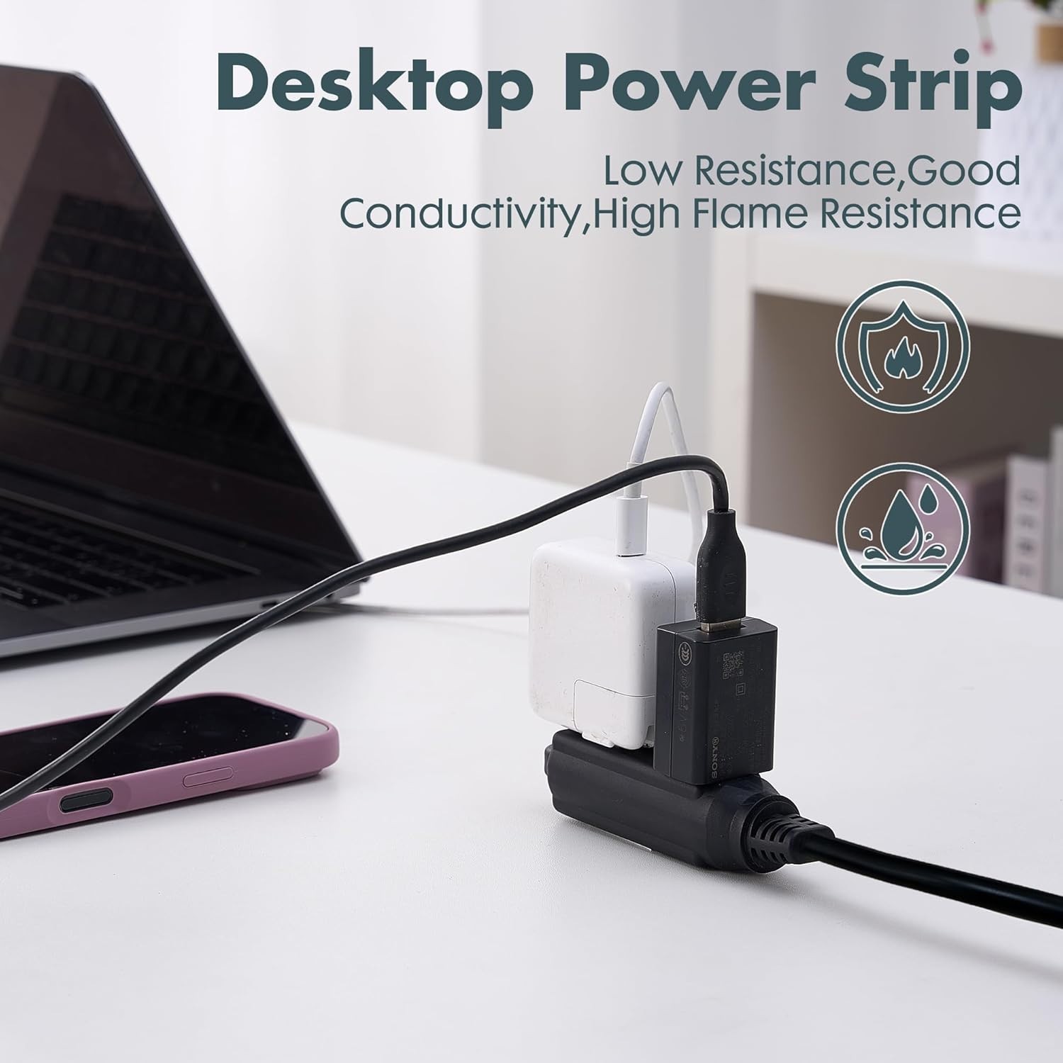 Versatile 6 Ft Extension Cord with 3 Outlets – Heavy Duty and Abrasion Resistant