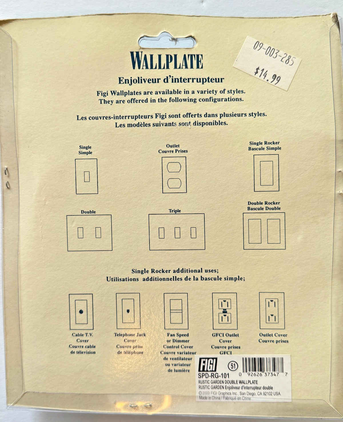 Fiji Rustic Garden Wallplate double light switch Butterfly Pink Yellow Floral