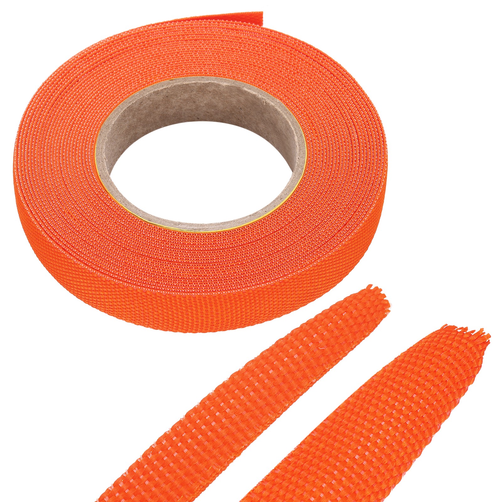 Braided Cable Sleeves Heat Shrinkable Fabric Sleeving 3/8″ 26ft Orange