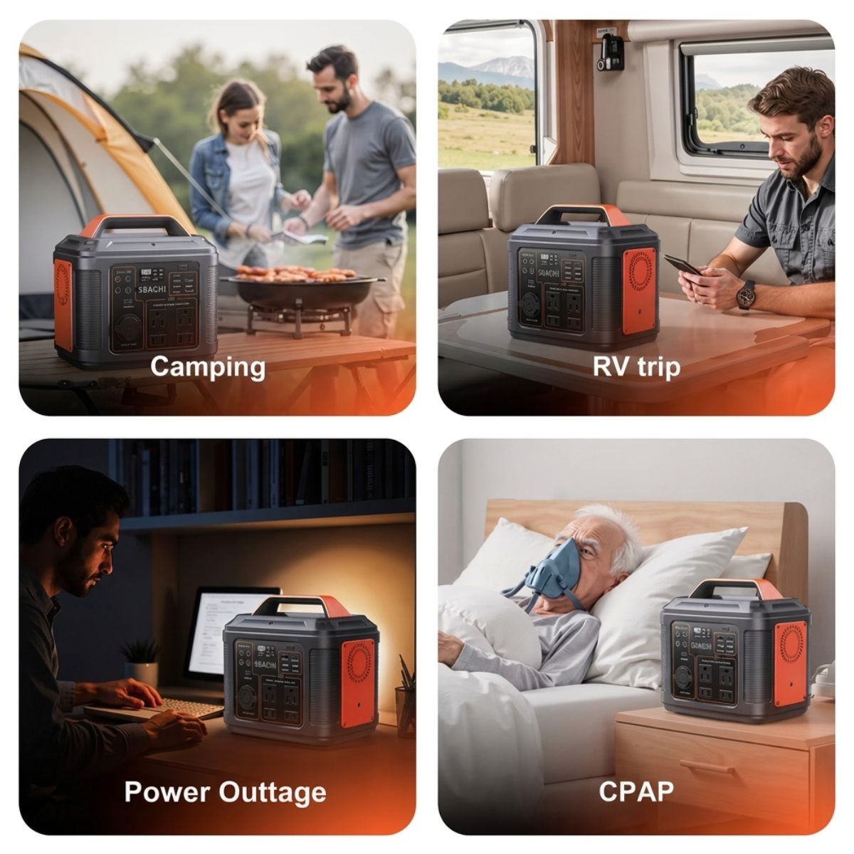 300W Portable Solar Power Generator Station Battery Charger Bank Camping