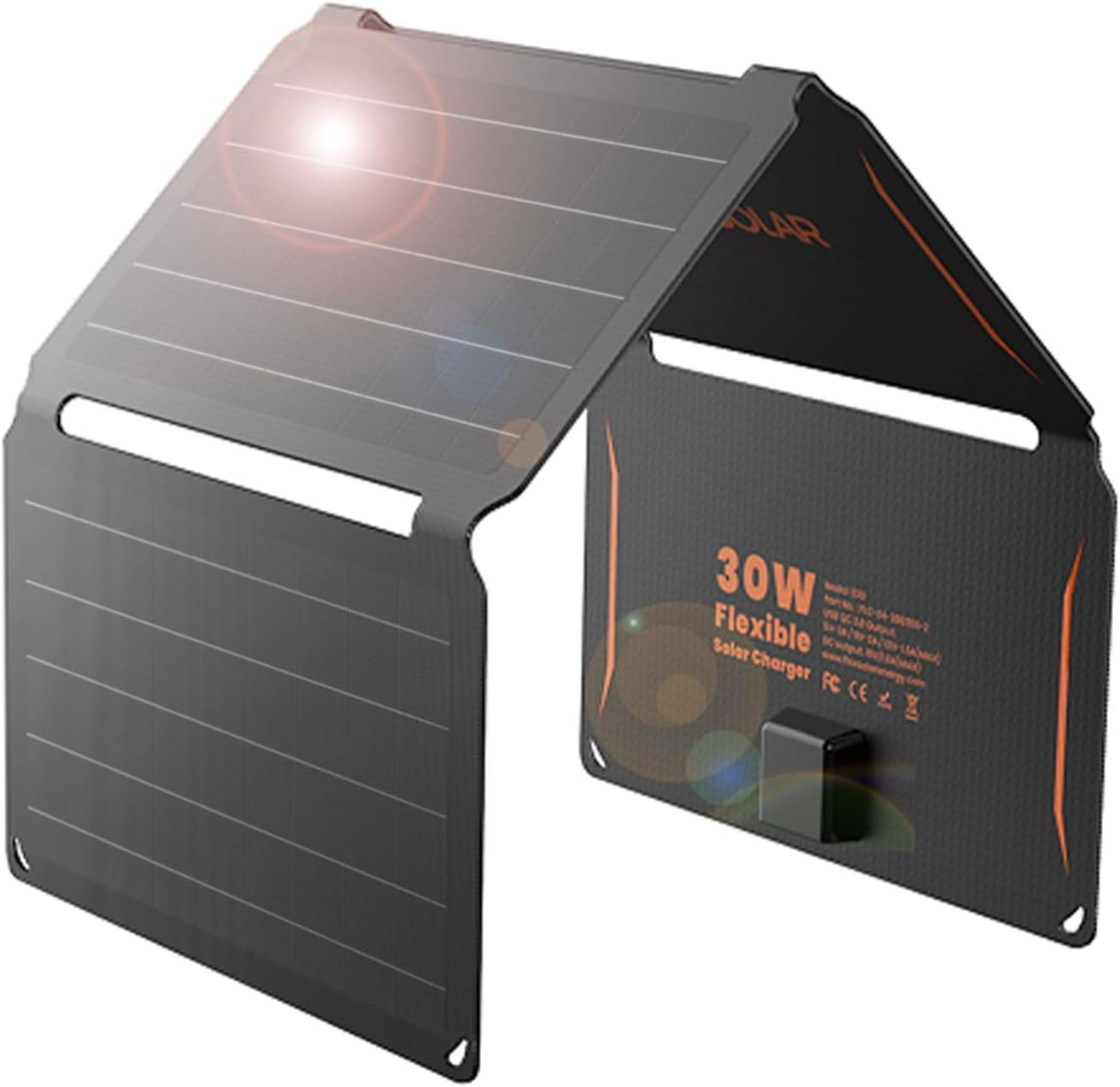 30W Portable Solar Panel Chargers QC3.0 18W USB-A USB-C Output Foldable Small Po