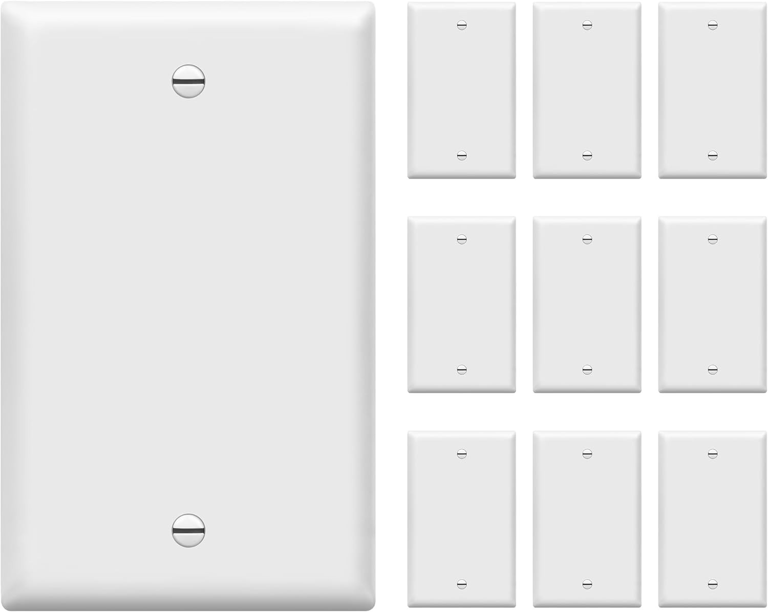 10-Pack Standard Size Glossy Wall Plates – Polycarbonate Heat Resistant Covers