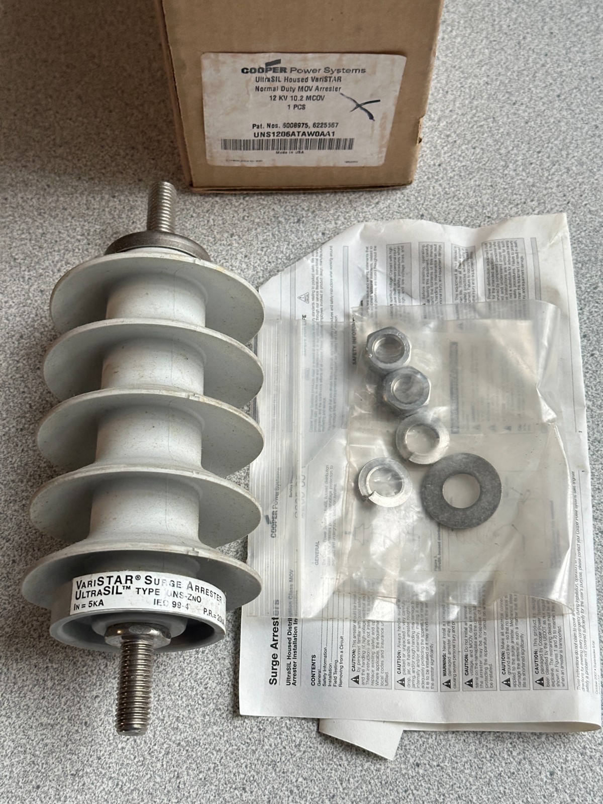 NEW Cooper UltraSIL VariSTAR MOV Surge Arrester UNS-ZNO 5kA/20kA 12kV 10.2 MCOV