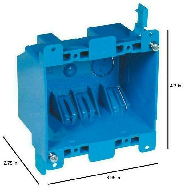 NEW CARLON 2-Gang 25 cu. in. Blue PVC Old Work Electrical Switch and Outlet Box