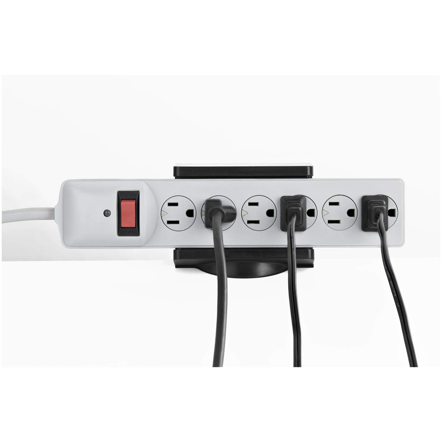 StarTech.com Universal Power Strip Desk Mount – 2.8×4.2×7.6 in, Black