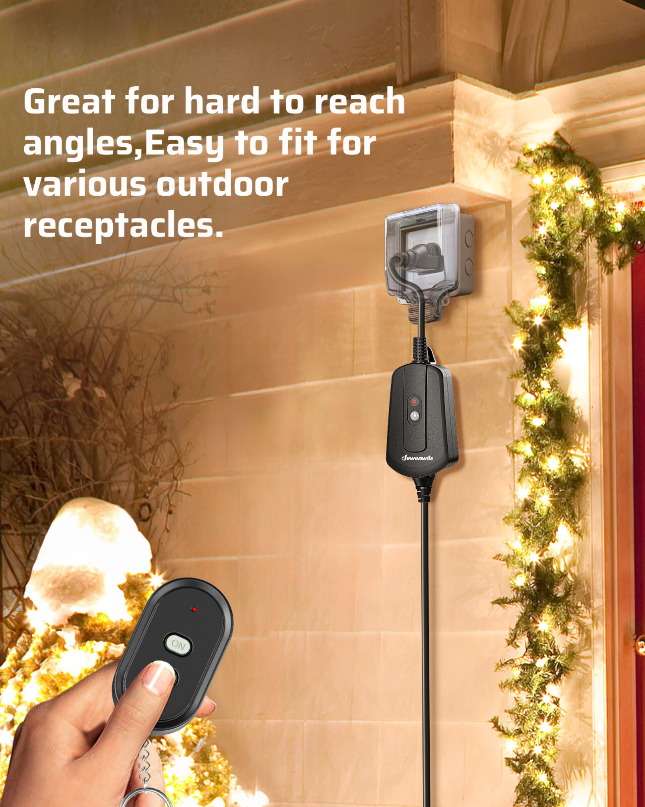 DEWENWILS Outdoor Wireless Remote Control Outlet Switch 100ft Range Weatherproof