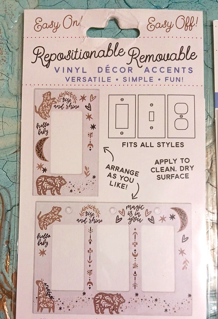 Switch Plate Cover Decor. decorative peel and stick vinyl stickers. Hello baby +