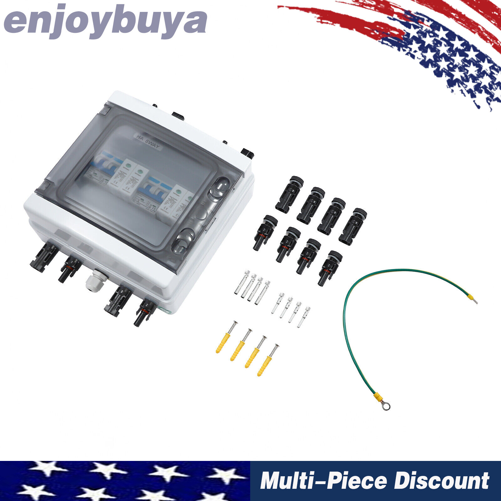 2 Strings Solar Combiner Box with Manual Disconnect and Surge Protection