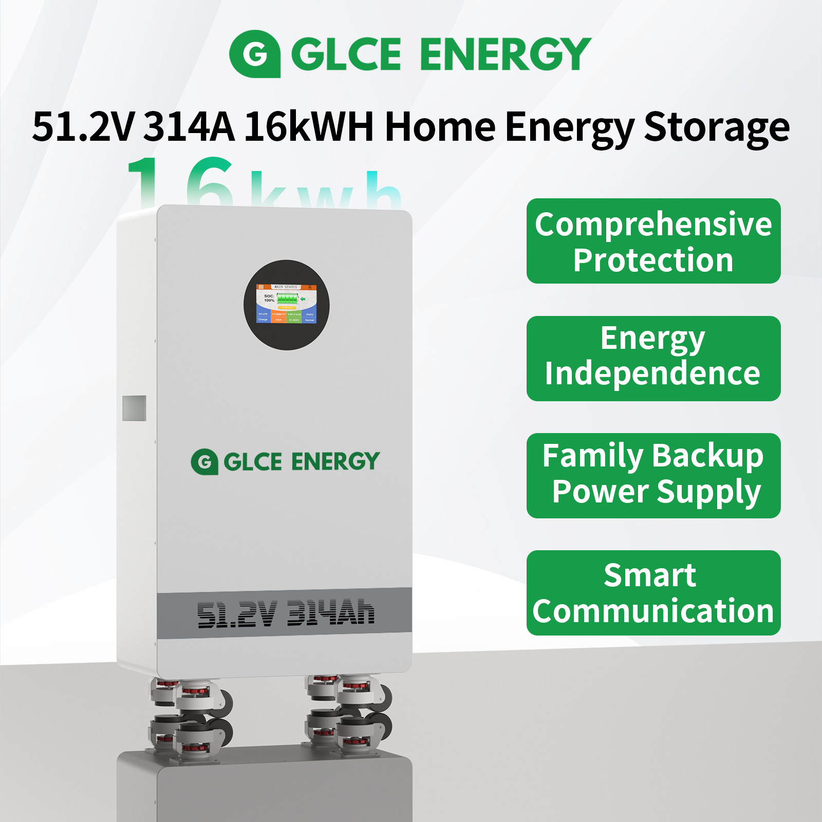 32.15kWh 2Pack 48V 314AH LiFePO4 Battery Vertical Standing Backup