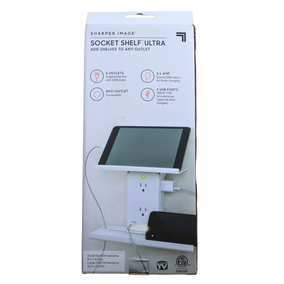 Sharper Image Socket Shelf Ultra White