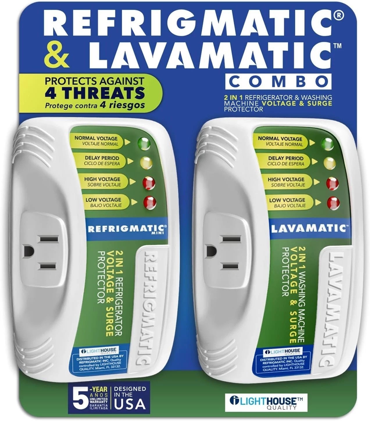 Two Electronic Voltage & Surge Protector Combo - Protect your Refrigerator an…