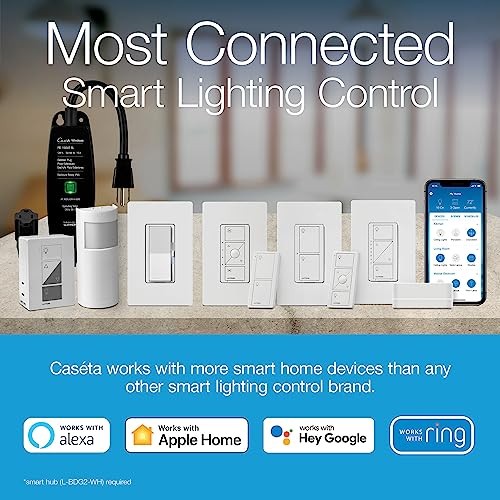 Lutron Diva Smart Dimmer Caseta White No Neutral Required