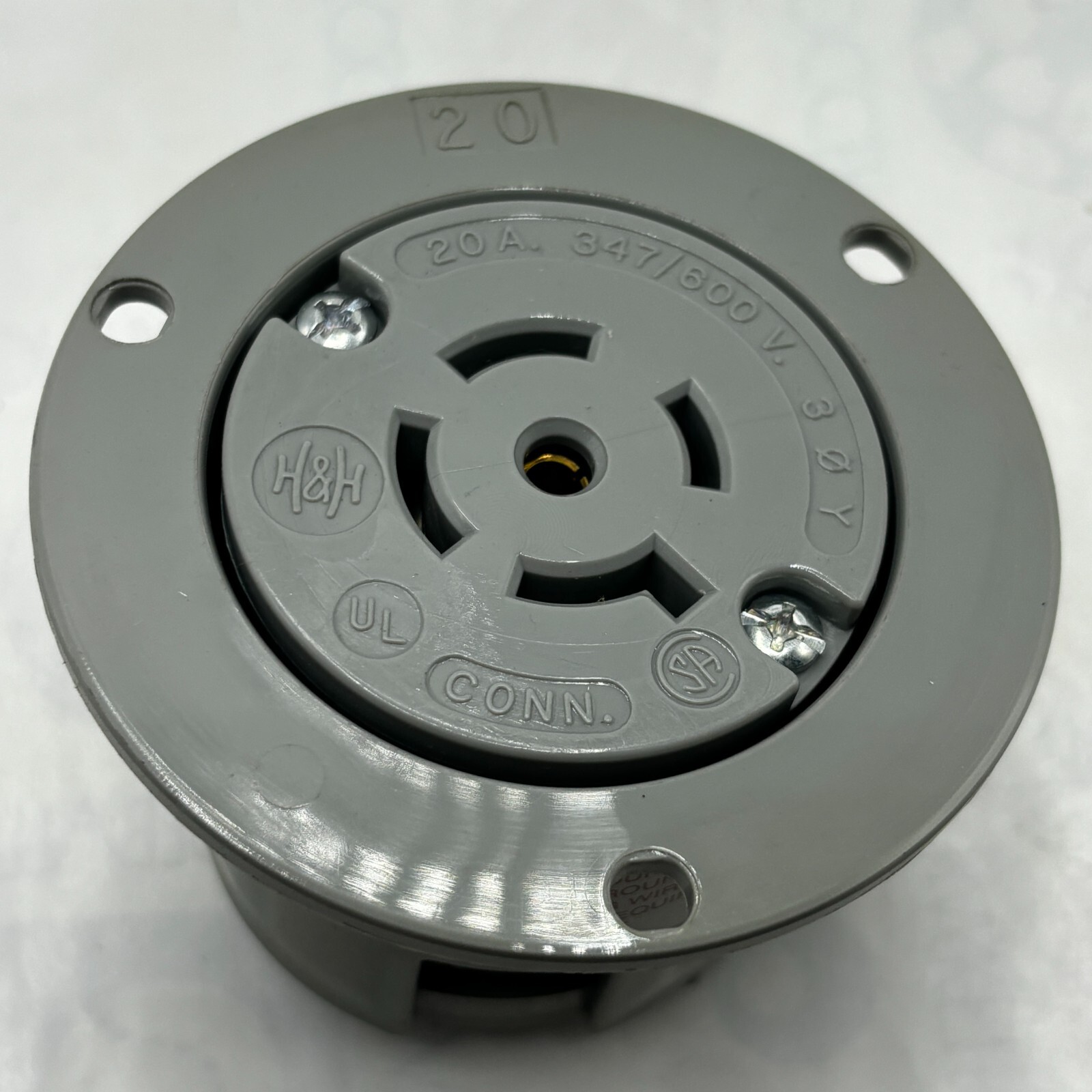ARROW HART 6506 LOCKING FLANGED OUTLET NEMA L23-20R 20A 347/600V 3PH 3P 5W GRD🔔