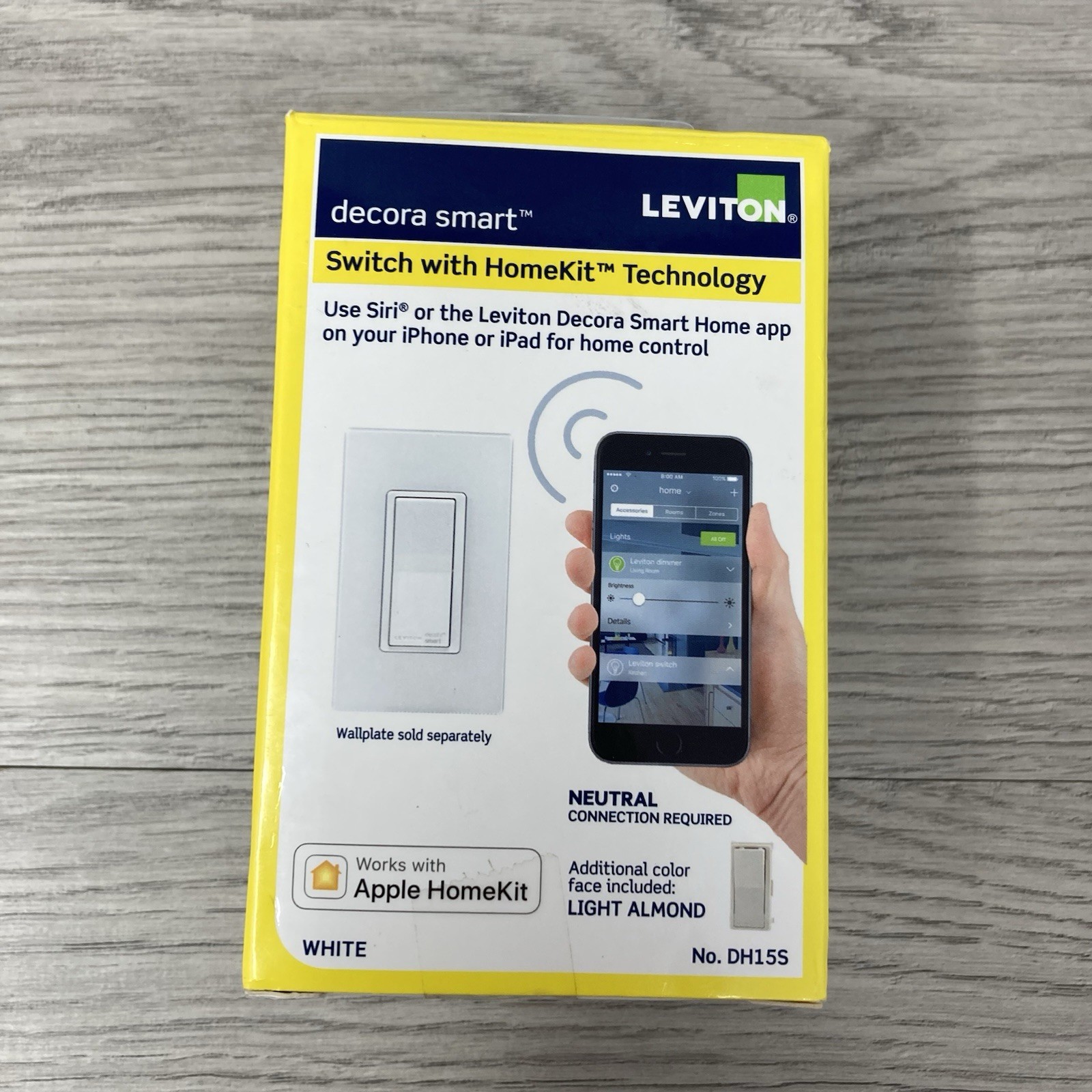 Leviton Decora Smart Switch with HomeKit Technology White or Light Almond DH15S
