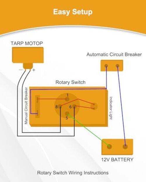 Electronic Switch Tarp Motor Rotary Switch12VDC 50 Amps Rotary Start Switch