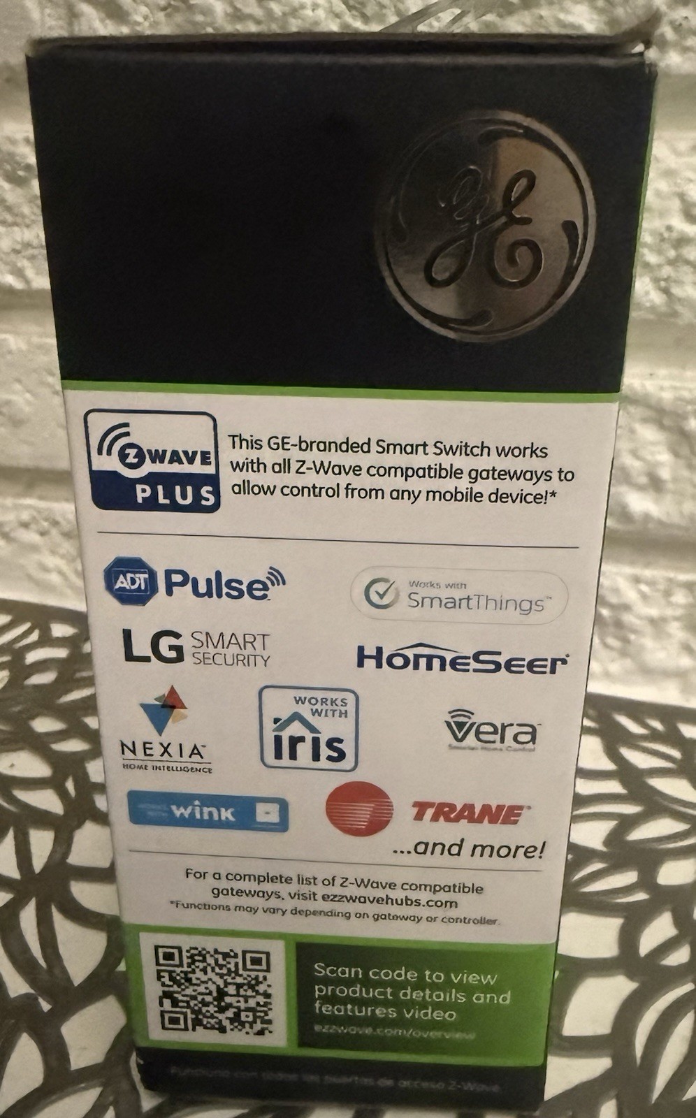 GE EZ Smart Switch Z-Wave Plus In-Wall Decorator/Rocker Light Switch, White
