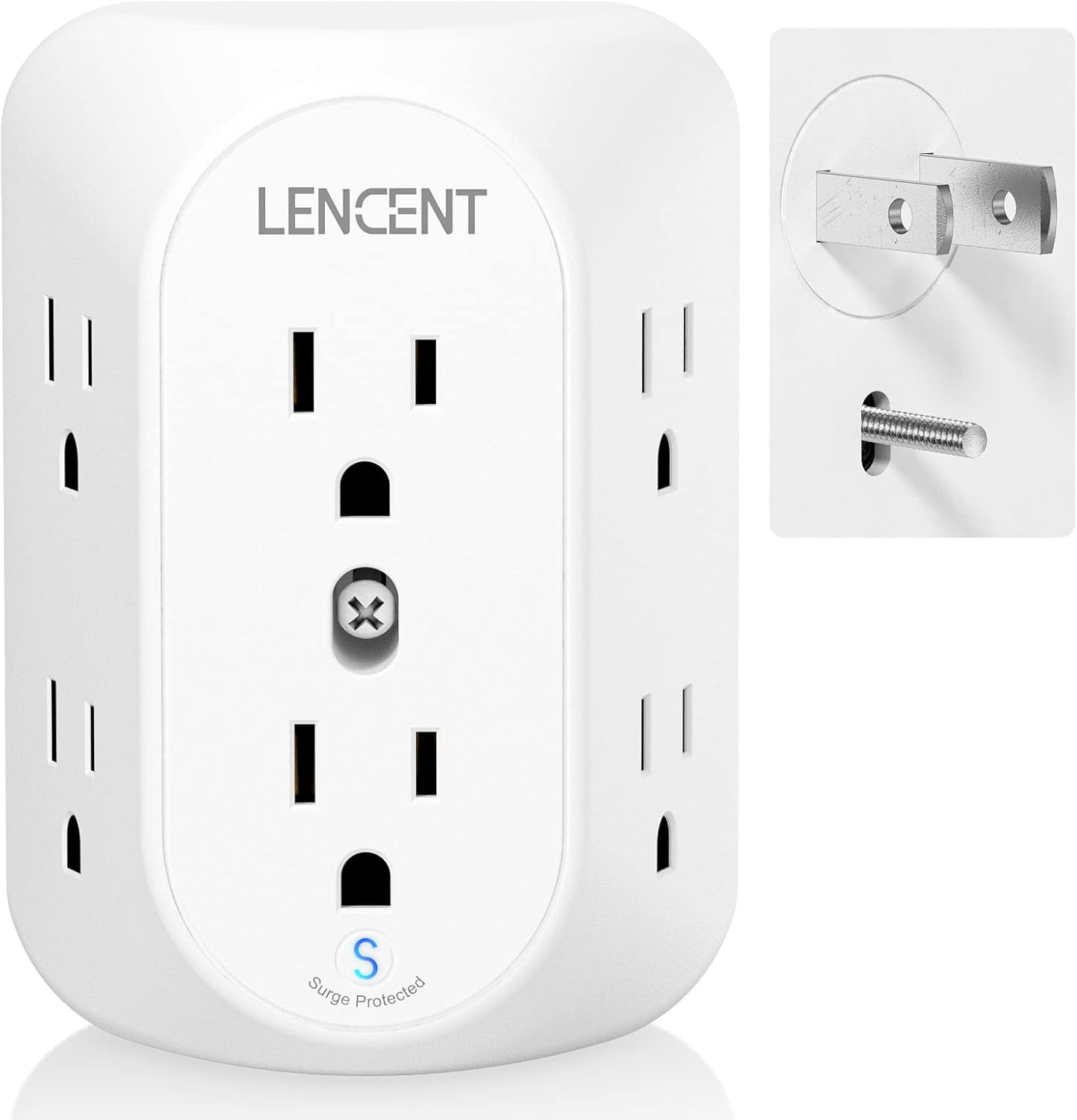 2 Prong Surge Protector Power Strip,2 Prong to 3 Prong Grounding Outlet Adapter,